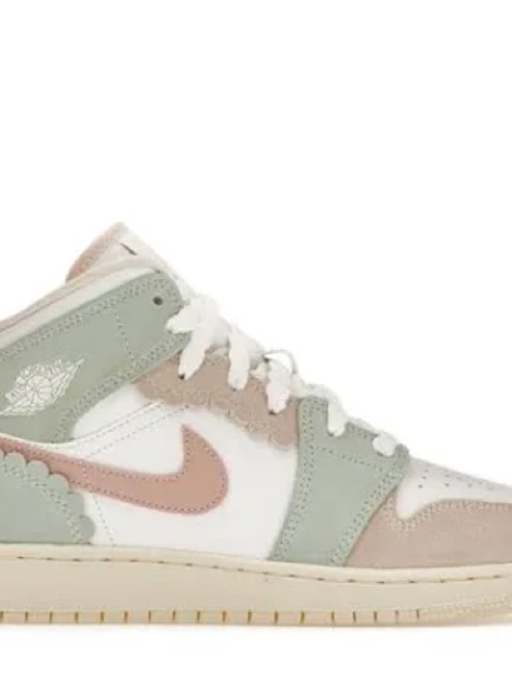 Jordan 1 Mid SE - Pink Oxford - Scalloped Pink Green Cream